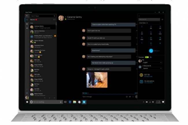 La version Skype Preview pour Windows 10 permet de bénéficier de la traduction en temps réel pour tous les appels téléphoniques. (crédit : D.R.)