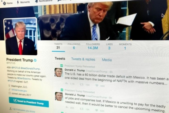 Le compte Twitter Potus a t attribu au prsident Donald Trump.