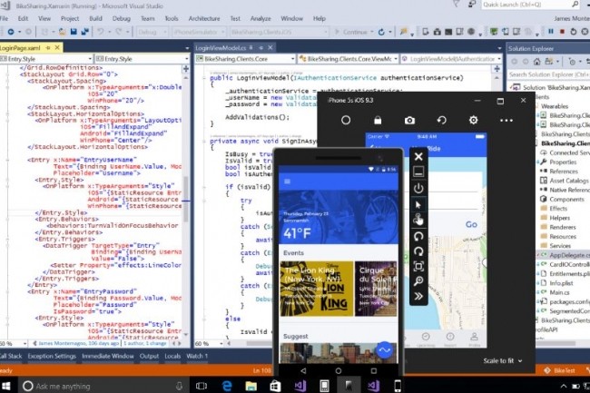 Dans Visual Studio 2017, Microsoft a mis le paquet pour faciliter le développement en environnement cloud et mobile. (crédit : Microsoft)