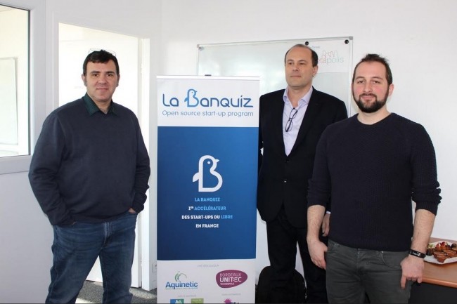De gauche  droite, Jean-Christophe Elineau (directeur du Ple Aquinetic), Stphane Rochon (directeur de Bordeaux Unitec) et Jrmy Laviole (grant de RealityTech). Crdit : D.R.