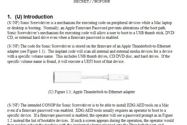 Extrait de la technique utilisée par la CIA pour hacker le Mac et l'iPhone. (crédit : Wikileaks)