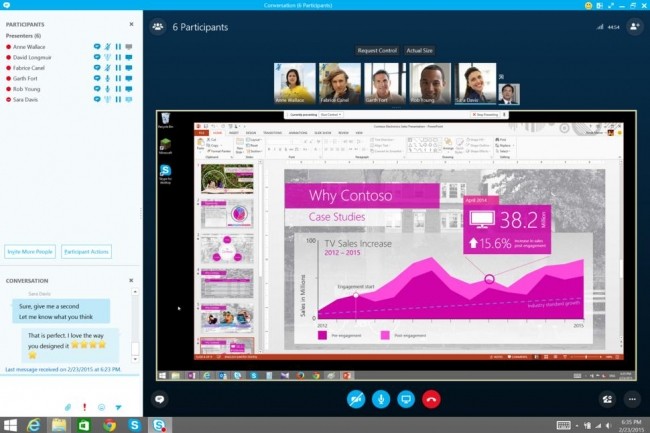 Skype for Business permet le partage de bureau.