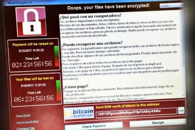 Un message de ransomware s'est propagé vendredi matin sur les postes des employés de Telefonica en Espagne. (crédit : D.R.)