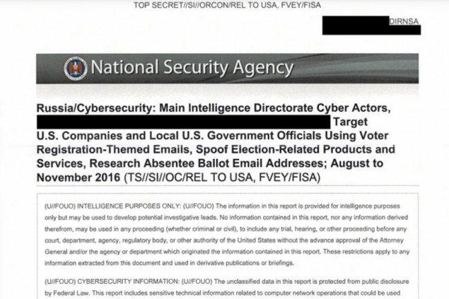 Le rapport de la NSA qui a fuit pointe directement la Russie comme ayant interfr dans la campagne des dernires lections prsidentielles amricaines. (crdit : D.R.)