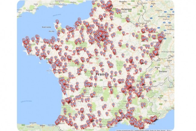 Carte nationale des prestataires de proximit rfrences sur la plateforme cybermalveillance.gouv.fr (crdit : GIP / Acyma)