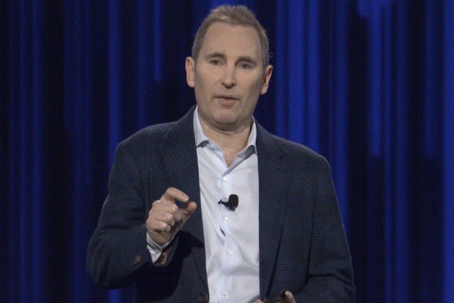 Andy Jassy, CEO d'Amazon Web Services avait raillé son concurrent Oracle lors de sa keynote 2017 à Las Vegas. (crédit : D.R.)