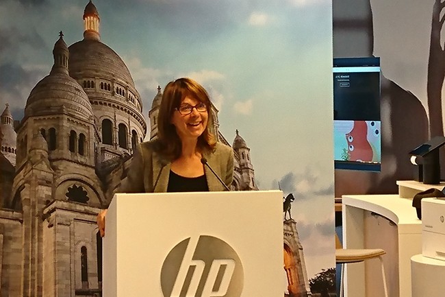 A l'occasion de l'inauguration du nouveau siège français de HP à Meudon, Pascale Dumas en a profité pour faire un point stratégique sur les objectifs du groupe pour l'année prochaine. (Crédit : Nicolas Certes)