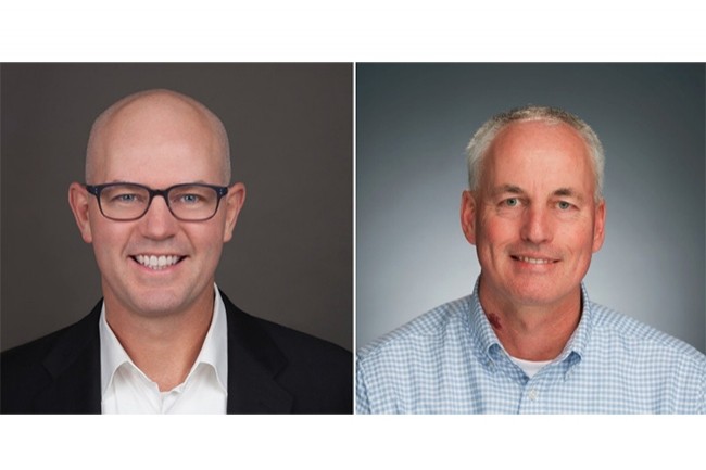 Art Gilliland (à gauche), vice-président des produits entreprise chez Symantec et son homologue chez Fortinet, John Maddison, veulent par ce partenariat proposer une offre complète de sécurité sur le cloud, le réseau et les terminaux. (Crédits : D.R.)