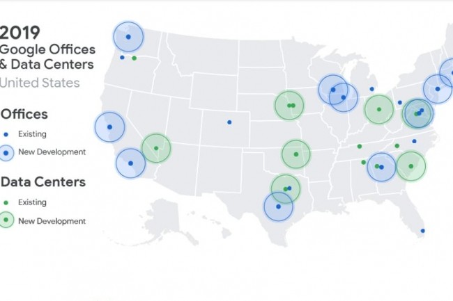Google compte ouvrir quatre nouveaux datacenters aux Etats-Unis en Ohio, Nebraska, Nevada et Texas. (Crdit : Google)
