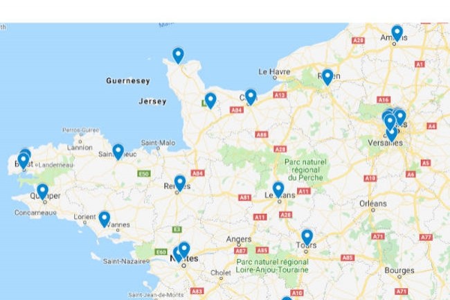 Bien reprsent dans l'Ouest de la France, Axians manquait toutefois d'implantations en Normandie. Illustrations : Google Maps.