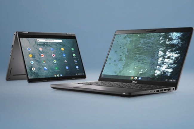 Les modèles Latitude 5300 (à gauche) et 5400 (à droite) de Dell se présentent respectivement sous la forme d'une PC hybride 2 en 1 (13,3 pouce)s et d'un ordinateur portable classique (14 pouces). (crédit : Dell)