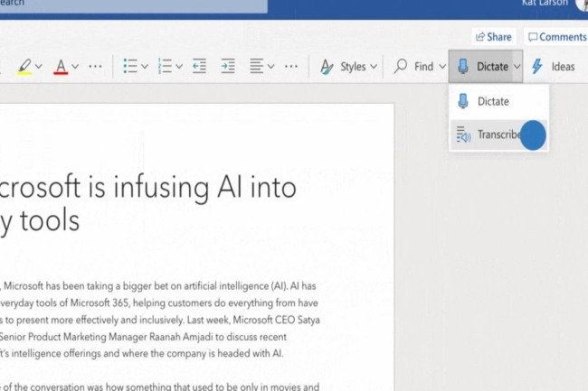 Dicte et retranscription en mode cloud pour Word en 2020