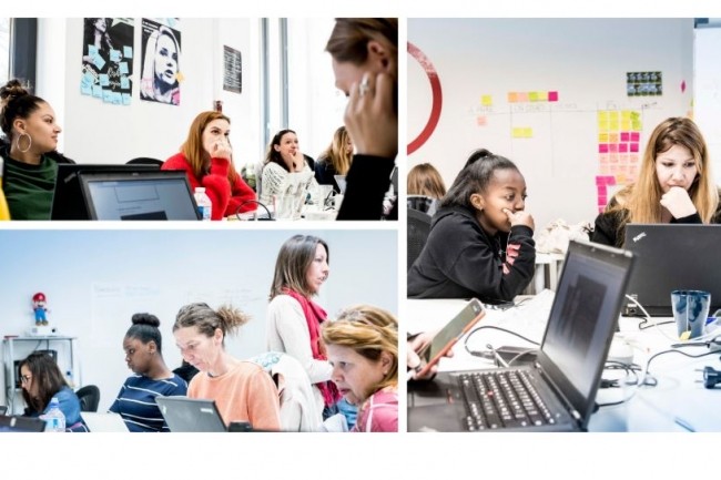 L’opération Scale Women in IT Pledge lancée par Simplon (ci-dessus en photo)  et Digital Ladies & Allies vise à changer la donne en termes de mixité dans les métiers du numérique. Crédit. Simplon. 