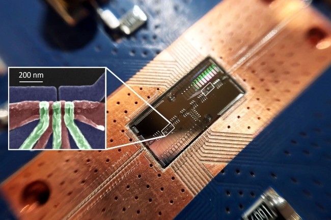 Des chercheurs ont réussi à transmettre un message entre 2 qubits sur silicium éloignés d'un demi-centimètre. (Crédit Photo: DR)