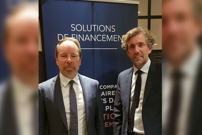 Franck Thouroude (à gauche), directeur du Credit Mutuel Equity, et Sébastien Luyat, dirigeant d'Axialease. (Crédit : D.R.)