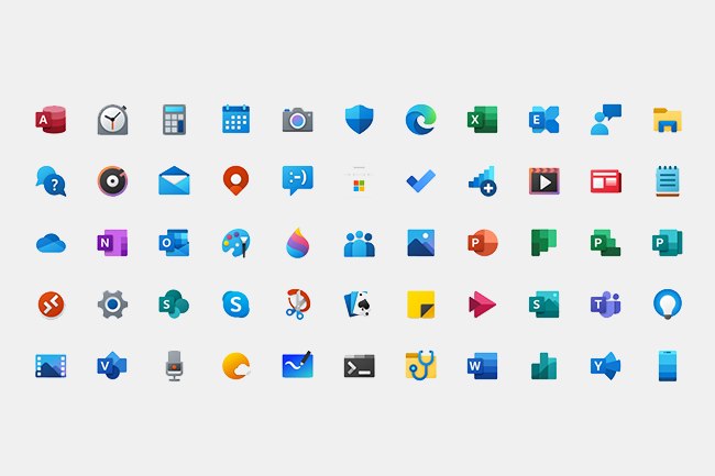 Microsoft a redesign ses icnes qui seront dsormais les mmes que ce soit sous Android ou Windows 10. (Crdit : Microsoft)
