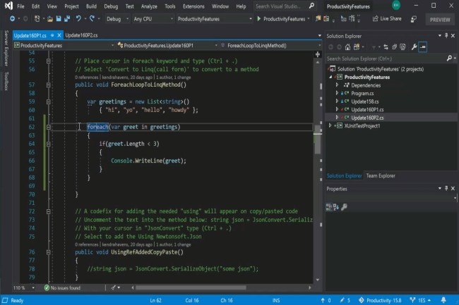 La version 16.6 de Visual Studio 2019 de Microsoft apporte plusieurs nouveauts. (Crdit Photo : Microsoft)