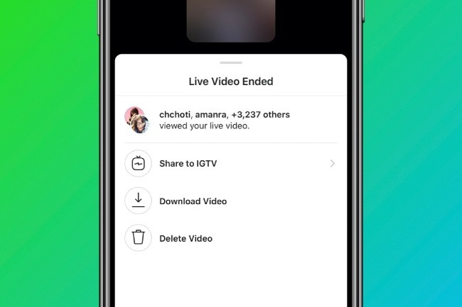 Instagram permet dsormais d'enregistrer son live dans IGTV afin de le revoir jusqu' l'infini et au-del (Compte Twitter d'Instagram)