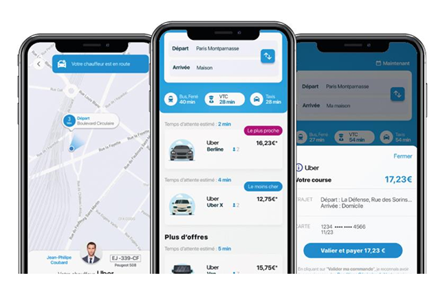 Les utilisateurs de l'Assistant SNCF pourront dsormais commander une voiture Uber en Ile-de-France sans tre obligs d'avoir l'application de VTC sur leur smartphone. (Crdit : SNCF)