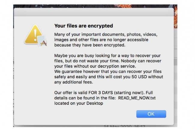 Le ransomware OSX.EvilQuest pourrait bien faire des dégâts parmi les utilisateurs de Mac. (crédit : D.R.)
