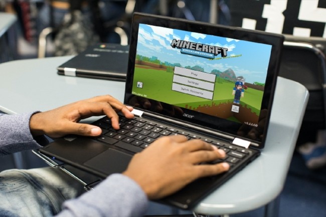 Microsoft propose la version ducation de Minecraft our les Chromebook. (Crdit Photo: Microsoft)