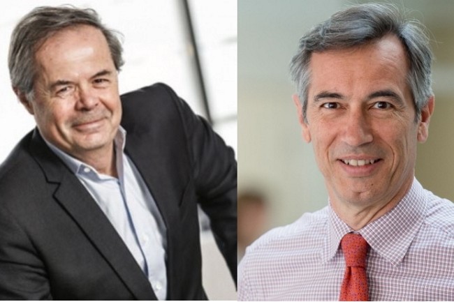 Les présidents de Tech'In France, Pierre-Marie Lehucher, et de Syntec Numérique, Godefroy de Bentzmann, se sont félicités de la prochaine fusion des deux organisations. (Crédit Photo : Beger-Levrault/Syntec Numérique)