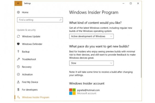 Une fois inscrit au programme Windows Insider, vous devrez dcider sur quel anneau Insider vous souhaitez appartenir. (crdit : Preston Gralla / IDG)