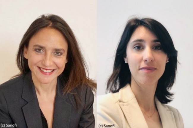 De gauche à droite, deux membres du Centre d’Excellence de Gestion des Contrats de Sanofi : Sandrine Fleischman (responsable) et Céline Arquizan (responsable stratégie et développement). (Crédit : D.R.)
