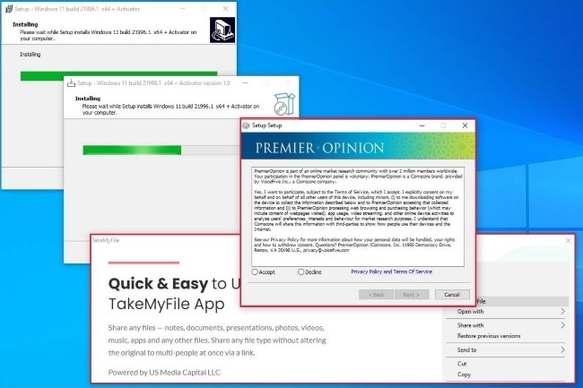 Kaspersky donne un aperçu des faux téléchargements de Windows 11. (Crédit Photo: Kaspersky)