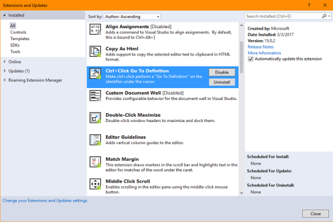 Microsoft a publié sur le marketplace de Visual Studio un ensemble d'extensions. (Crédit Photo : Microsoft)