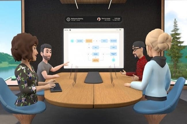 Des initiatives comme celle de Facebook Horizon Workrooms apporte la ralit virtuelle aux runions. (Crdit Photo : Facebook)