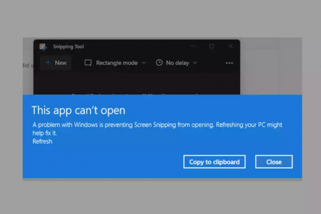 Depuis le 1er novembre, certaines applications int�gr�es comme l'outil Capture d'�cran refusent de s'ouvrir sur Windows 11. (Cr�dit : Microsoft)