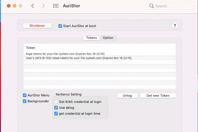 Le client Auristor pour MacOS 11 Big Sur. (Crédit Auristor)