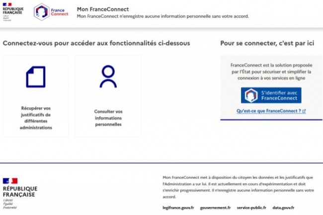 Mon-FranceConnect permet de partager des justificatifs administratifs avec des administrations et collectivités participantes. (Crédit : France Connect)