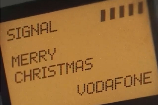 Le premier sms de l'histoire a t envoy par l'oprateur tlcom Vodafone, disant  Merry Christmas . (Crdit : Aguttes)