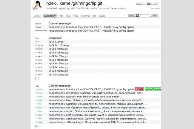 L’arborescence fast-headers est constituée de plus de 25 sous-arborescence internes, couvrant plus 2200 commits qui sont accessibles sur git.kernel.org. (Crédit : lkml.org) 