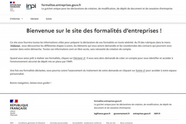 Le site formalites.entreprises.gouv.fr est mis en œuvre par l’INPI.