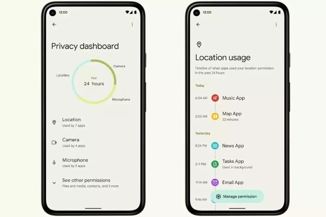 Google a déjà intégré un tableau de bord sur la confidentialité des données. Il travaille maintenant sur un autre système baptisé Android Privacy Sandbox. (Crédit Photo : Google)