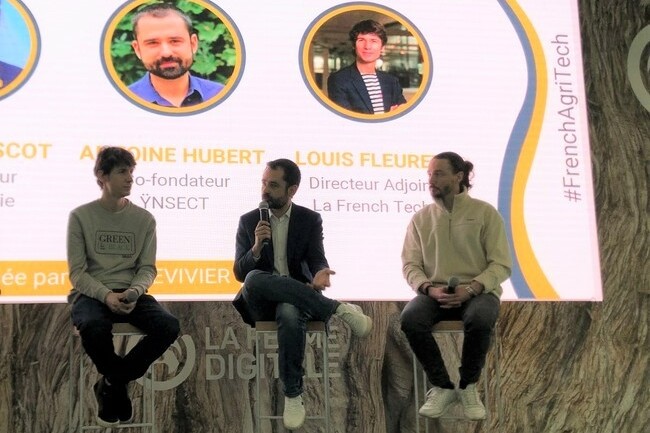 (De gauche à droite) Louis Fleuret, Antoine Hubert et Paolin Pascot étaient présents au salon de l'agriculture pour parler de la French Tech. (Crédit : C.S.)