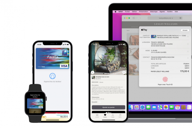L'application Apple Pay, disponible dans le Wallet des appareils iOS, utilise la technologie NFC pour le paiement. (Crédit : Apple)