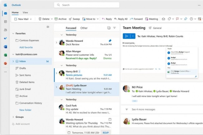 Microsoft lève le voile sur le futur Outlook, et le rend accessible aux Insiders. (Crédit MS)