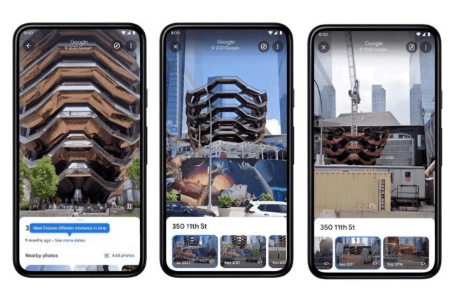 L'option historique des images au sein de Street View est maintenant disponible sur iOS et Android. (Cr�dit Photo : Google)