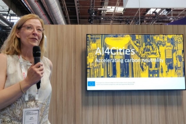 Kaisa Sibielius, coordinatrice du projet AI4Cities au Forum Virium Helsinki, était à VivaTech pour présenter les sept finalistes.