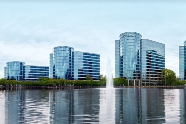 Historiquement, la société Oracle, fondée en 1977 en Californie par Larry Ellison, est implantée dans ses immeubles de Redwood Shores depuis 1989. (Crédit : Oracle)