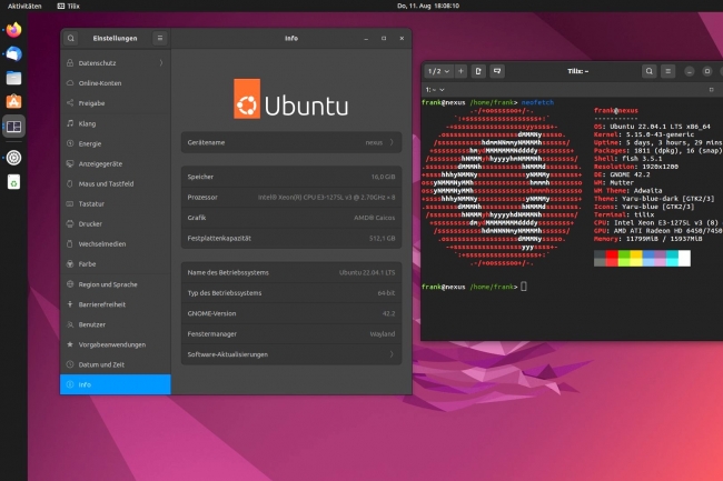 La version 22.04.1 d'Ubuntu apporte différentes améliorations à l’environnement de bureau Gnome 42. (Crédit : Canonical)