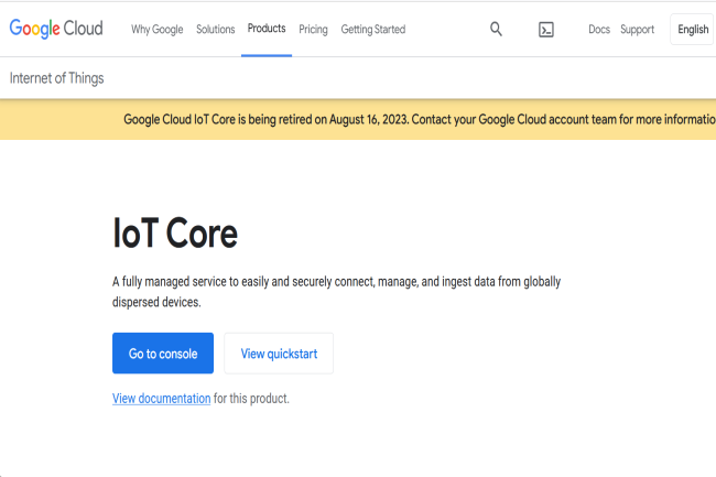 Google Cloud a annonc� la fermeture de son service IoT Core le 16 aout 2023. (Cr�dit Photo: DR)