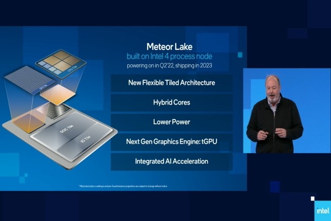Intel a déjà donné des détails sur la puce Meteor Lake et il apporte des précisions lors de la conférence Hot Chips. (Crédit Photo : Intel)