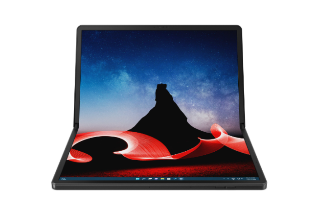 Avec son écran pliable de 16 pouces, le Lenovo ThinkPad X1 Fold est au prix de 2 499$ HT (Crédit : Lenovo)