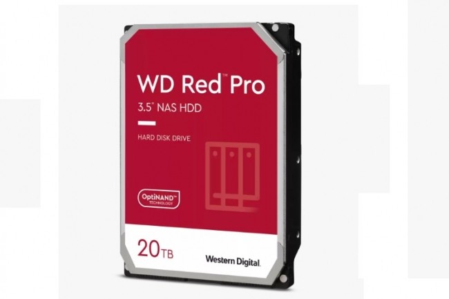 Scellé à l'helium et doté de la technologie OptiNAND, le Red Pro 20 To de Western Digital vient concurrencer l'Iron Wolf NAS de Seagate. (Crédit WD)