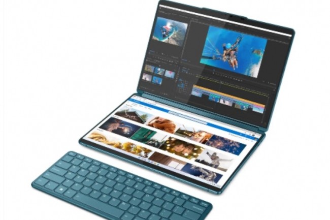 Le YogaBook 9i de Lenovo sera commercialisé dès juin 2023, au prix de 2 099 $ (HT). (Crédit : Lenovo)